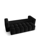 Divano trasformabile Lorella in velluto a 3 posti con baule nero - 252x98x85 cm