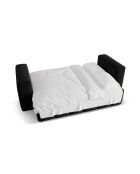 Divano trasformabile Lorella in velluto a 3 posti con baule nero - 252x98x85 cm