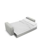 Wandelbares Ecksofa aus Kord für 3 Personen, rechtes Ecksofa, Ribes, Kofferraum in Hellgrau, 266 x 160 x 88 cm