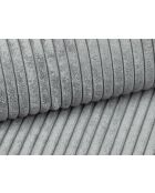 Wandelbares Ecksofa aus Kord für 3 Personen, rechtes Ecksofa, Ribes, Kofferraum in Hellgrau, 266 x 160 x 88 cm