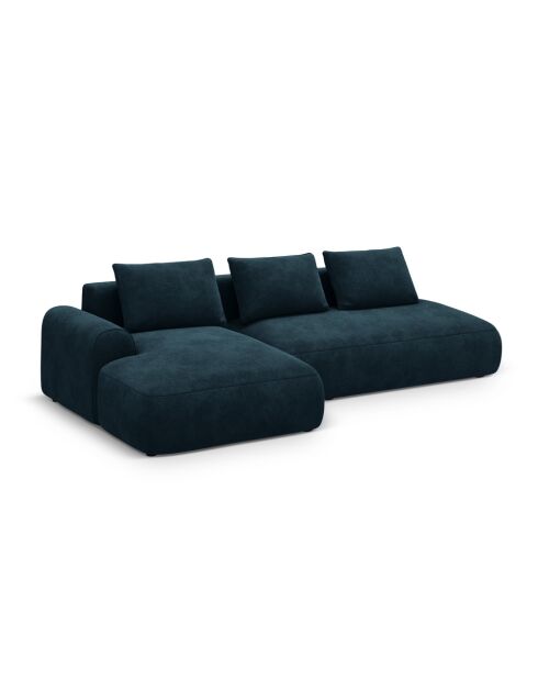Orion 5-zits converteerbare fluwelen hoekbank met kofferbak Orion deep petrol - 275x142x84 cm