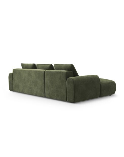 Orion Ecksofa für 3 Personen, umwandelbar, aus Samt, links, mit grünem Orion-Kofferraum, 275 x 142 x 84 cm