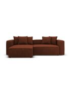 Cabrio-Ecksofa für 3 Personen, aus Kord, links, mit Kofferraum, Ribes, Terrakotta, 266 x 160 x 88 cm