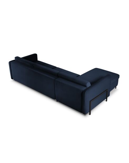 Yanis 5-zits cabriolet linker fluwelen hoekbank koningsblauw - 280x170x80 cm