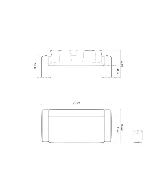 Canapé en velours convertible 3 places avec coffre Ribes vert - 242x104x88 cm