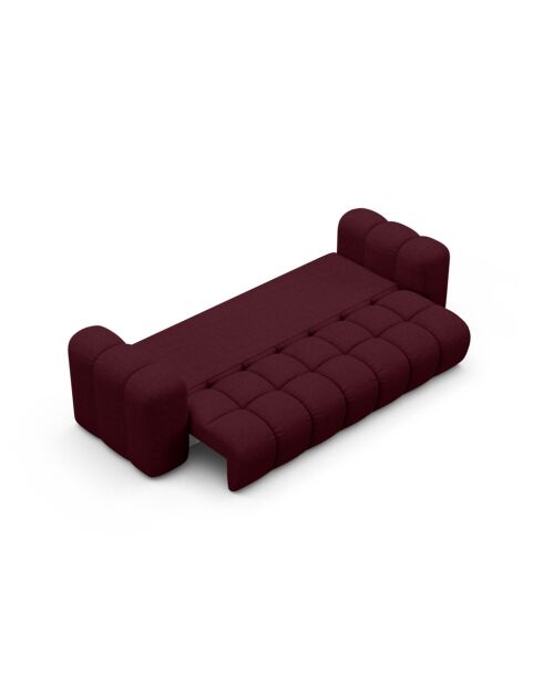 Astro 3-Sitzer-Schlafsofa mit Kofferraum, 253 x 102 x 70 cm, Burgunderrot
