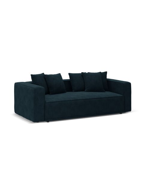 Ausziehbares 3-Sitzer-Sofa aus Samt mit Kofferraum Ribes Deep Petrol - 242x104x88 cm