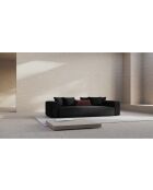 Divano letto nero a 3 posti Ribes con baule - 242x104x88 cm