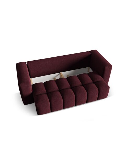 Lorella Bordeaux 3-Sitzer-Schlafsofa mit Kofferraum — 252x98x85 cm