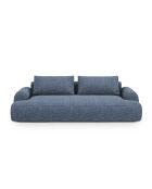 Sofá cama Orion azul melange de 4 plazas con baúl - 250x100x84 cm