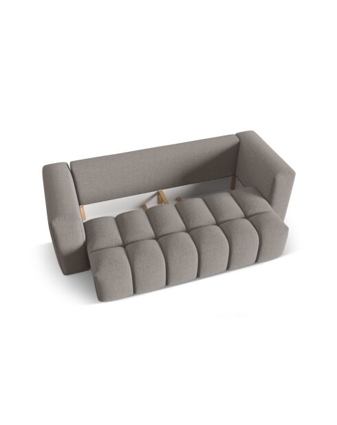 Lorella warmgraues 3-Sitzer-Schlafsofa mit Kofferraum - 252x98x85 cm