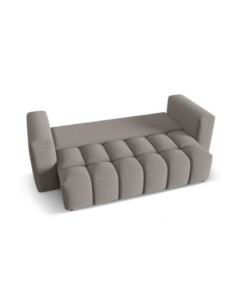 Lorella warmgraues 3-Sitzer-Schlafsofa mit Kofferraum - 252x98x85 cm