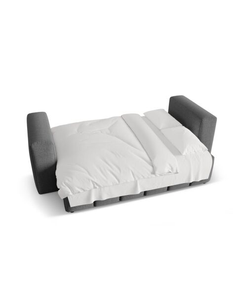 Lorella grijze 3-zitsslaapbank met kofferbak - 252x98x85 cm