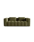 Ausziehbares 3-Sitzer-Sofa aus Samt mit Kofferraum Lorella hellgrün - 252x98x85 cm