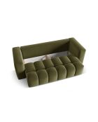 Ausziehbares 3-Sitzer-Sofa aus Samt mit Kofferraum Lorella hellgrün - 252x98x85 cm