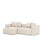 3-Sitzer-Ecksofa links mit Kofferraum Ribes hellbeige - 266x160x88 cm