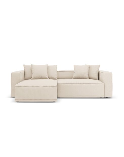 3-Sitzer-Ecksofa links mit Kofferraum Ribes hellbeige - 266x160x88 cm