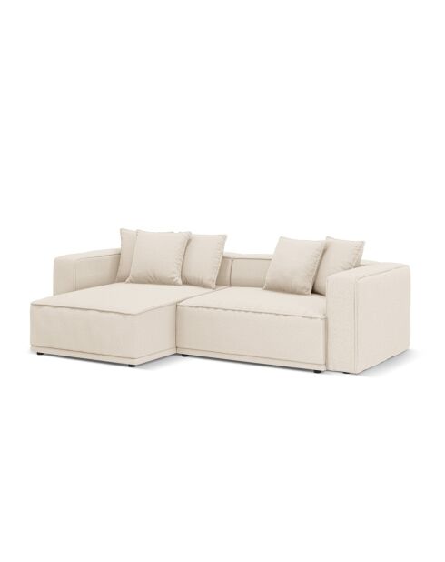 3-Sitzer-Ecksofa links mit Kofferraum Ribes hellbeige - 266x160x88 cm