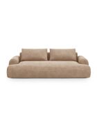 Orion ausziehbares 4-Sitzer-Sofa aus Samt mit Kofferraum, dunkelbeige - 250x100x84 cm