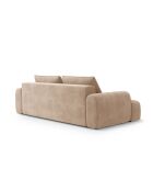 Orion ausziehbares 4-Sitzer-Sofa aus Samt mit Kofferraum, dunkelbeige - 250x100x84 cm