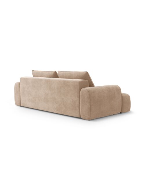 Orion ausziehbares 4-Sitzer-Sofa aus Samt mit Kofferraum, dunkelbeige - 250x100x84 cm