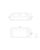 Ribes graues 3-Sitzer-Schlafsofa mit Kofferraum - 242x104x88 cm