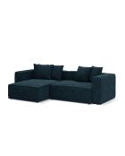 Wandelbares 3-sitziges Ecksofa aus Samt rechts mit Kofferraum Ribes Deep Petrol - 266x160x88 cm