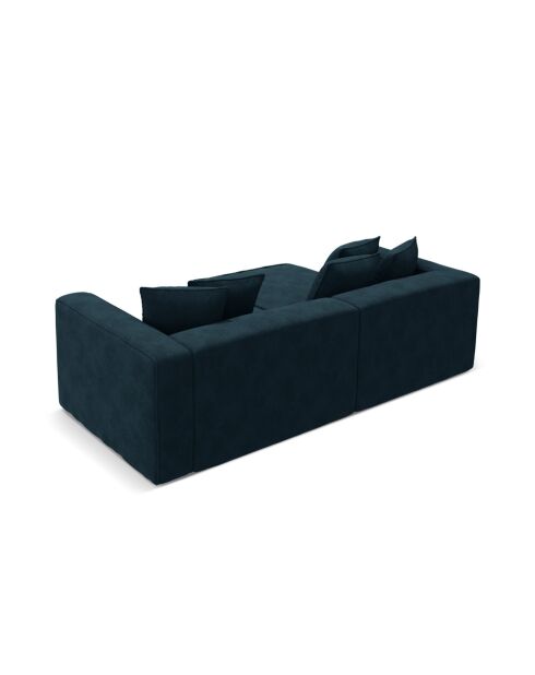 Wandelbares 3-sitziges Ecksofa aus Samt rechts mit Kofferraum Ribes Deep Petrol - 266x160x88 cm