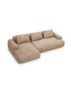 Orion Ecksofa für 3 Personen, umwandelbar, aus Samt, rechts, mit Kofferraum Orion, dunkelbeige — 275 x 142 x 84 cm