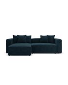 Wandelbares 3-sitziges Ecksofa aus Samt links mit Kofferraum Ribes Deep Petrol - 266x160x88 cm