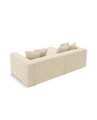 Wandelbares 3-sitziges Ecksofa aus Samt rechts mit Kofferraum Ribes hellbeige - 266x160x88 cm