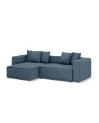 Sofá convertible de 3 plazas en esquina izquierda con baúl Ribes blue jeans - 266x160x88 cm