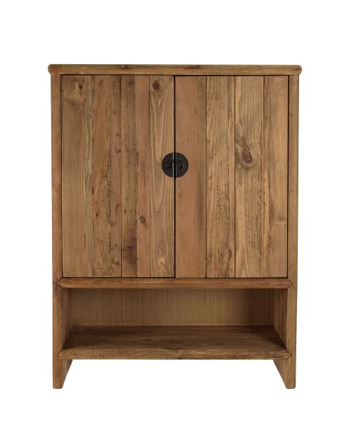 Sandy Kommode aus recyceltem Kiefernholz, 2 Türen, 1 Nische, 100 x 45 x 130 cm