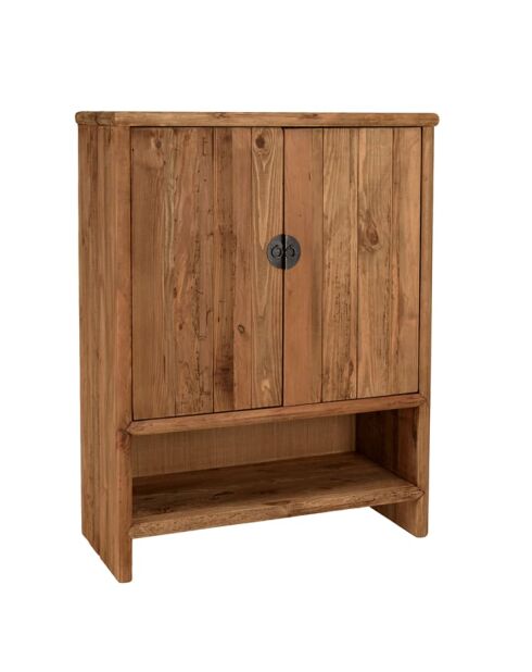 Sandy Kommode aus recyceltem Kiefernholz, 2 Türen, 1 Nische, 100 x 45 x 130 cm
