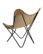 Silla Butterfly de lona y piel - 78x81x92 cm