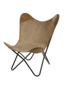 Silla Butterfly de lona y piel - 78x81x92 cm