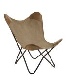 Silla Butterfly de lona y piel - 78x81x92 cm