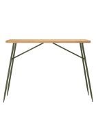 Set 1 Bar+2 Hocker aus Kiefernholz und grünem Metall - 153 x 50 x 103,5 cm