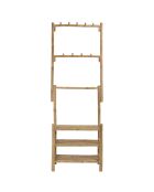 Etagère 3 niveaux et porte-serviettes en bambou - 69x36x187 cm