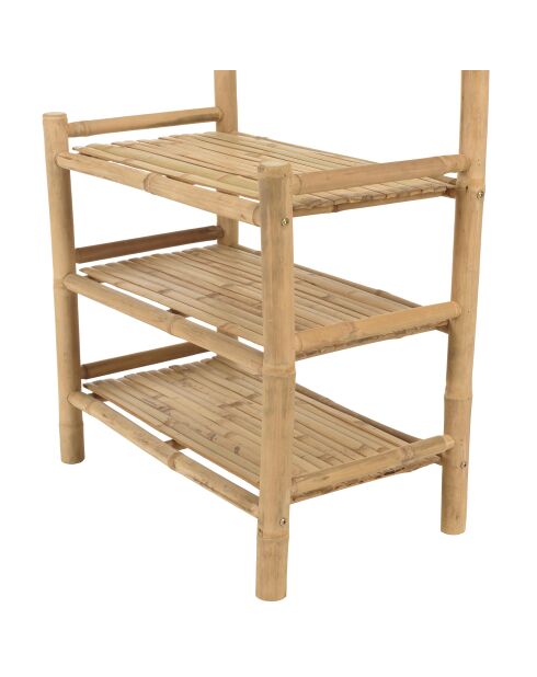 Etagère 3 niveaux et porte-serviettes en bambou - 69x36x187 cm