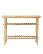 Console en bambou avec 2 étagères - 100x40x77 cm