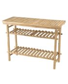 Console en bambou avec 2 étagères - 100x40x77 cm
