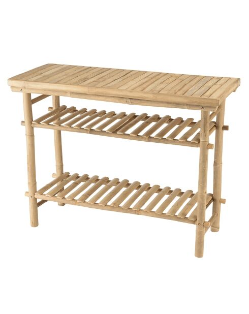 Consolle in bambù con 2 ripiani - 100x40x77 cm