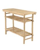 Console en bambou avec 2 étagères - 100x40x77 cm