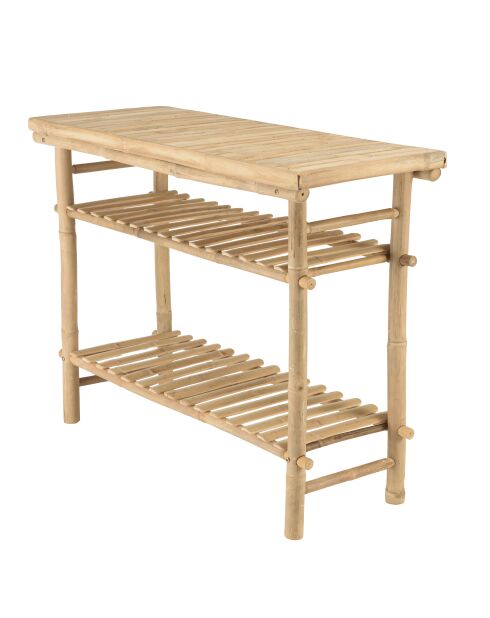 Consolle in bambù con 2 ripiani - 100x40x77 cm