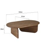 Bio-Couchtisch aus Mindi-Holz 140cm - 140x81x45 cm