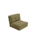 Sillón convertible de 1 plaza de tela verde - 74x87x64 cm
