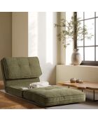 Sillón convertible de 1 plaza de tela verde - 74x87x64 cm