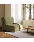 Sillón convertible de 1 plaza de tela verde - 74x87x64 cm