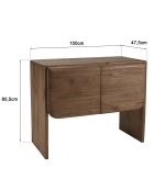 Buffet 2 portes en bois de mindi - 100x 47.5 x 80.5cm